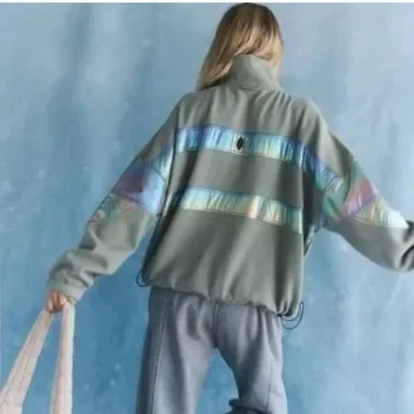 Freepeople sage stone Iridescent 1/2 zip Jacket - Picture 6 of 6